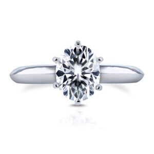 Kobelli 1 1/2 ct Oval Moissanite 6-Prong Solitaire Ring - 6.5 / white-gold/Forever One D-E-F