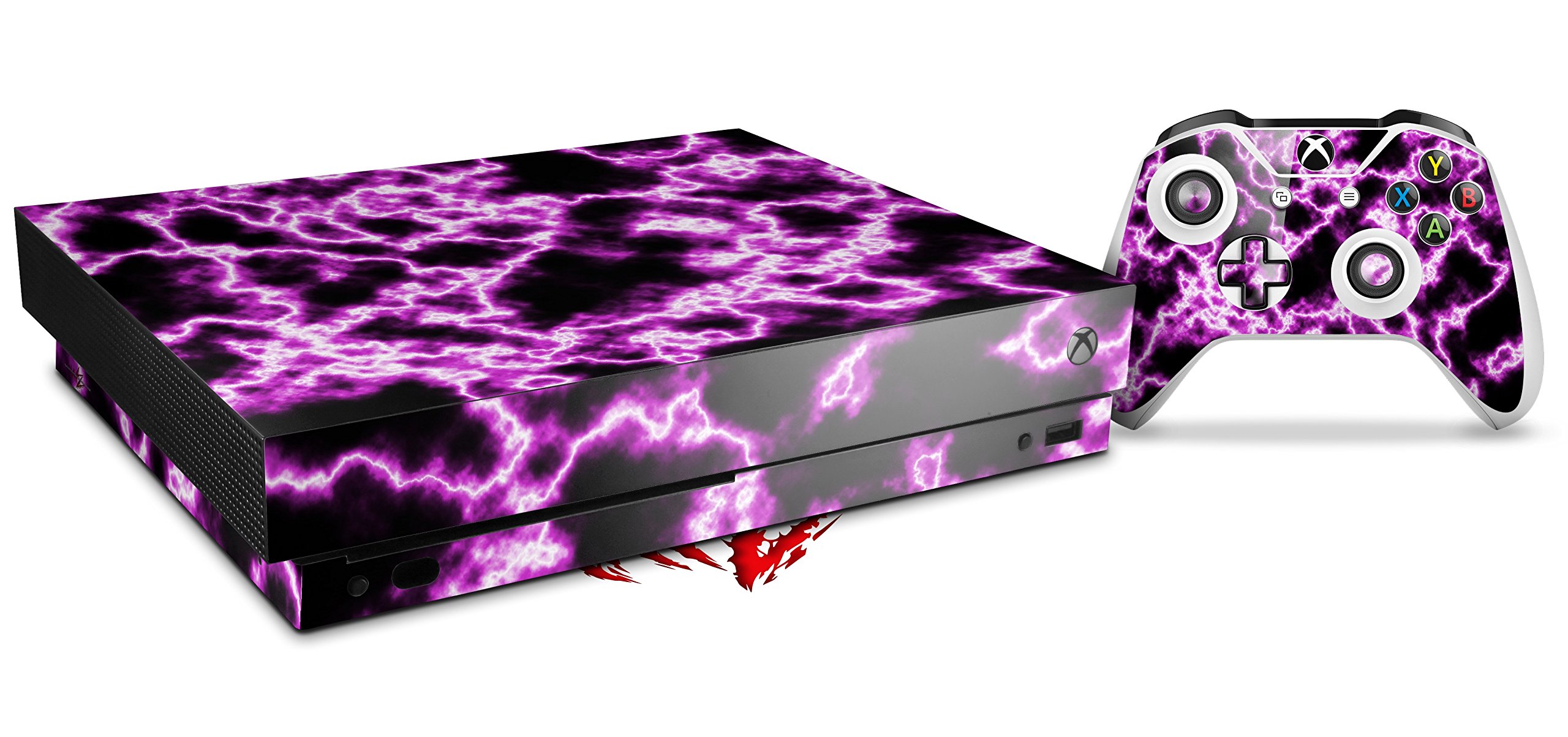 WraptorSkinz Decal Vinyl Skin Wrap Compatible with Xbox One X Console and Controller - Electrify Hot Pink