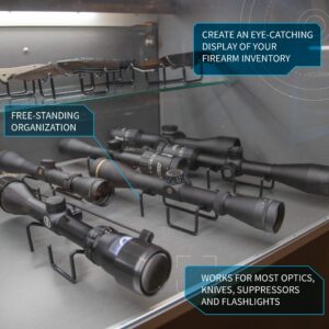 Gun Storage Solutions Scopes, Knives, Suppressors, Silencers, and Flashlights Display Stand - 10 Pack