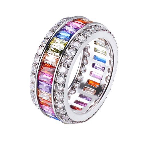 Wedding Ring for Women Mother's Day Multicolor Ring Jewelry for Mom Her Band Ring Size 6 7 8 9 10 11 12 (10)