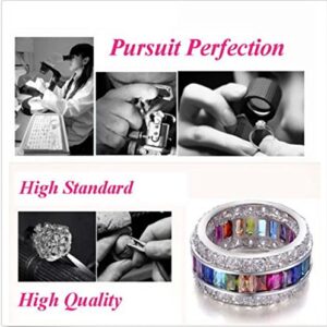 Wedding Ring for Women Mother's Day Multicolor Ring Jewelry for Mom Her Band Ring Size 6 7 8 9 10 11 12 (10)