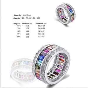 Wedding Ring for Women Mother's Day Multicolor Ring Jewelry for Mom Her Band Ring Size 6 7 8 9 10 11 12 (10)