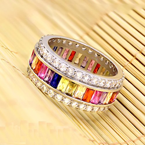 Wedding Ring for Women Mother's Day Multicolor Ring Jewelry for Mom Her Band Ring Size 6 7 8 9 10 11 12 (10)