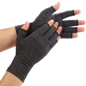 duerer arthritis compression gloves women men for rsi, carpal tunnel, rheumatiod, tendonitis, fingerless gloves for computer typing and dailywork (black, l)