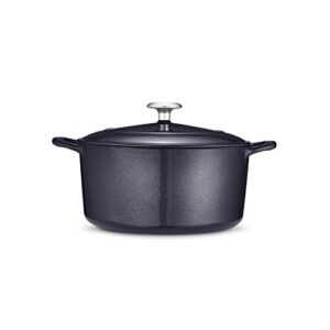 Tramontina 80131/038DS Enameled Cast Iron Covered Round Dutch Oven, 5.5-Quart, Dark Blue