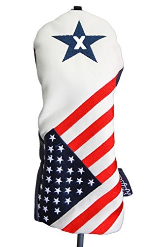 USA 1, 3, 5, X, H Headcover Patriot Golf Vintage Retro Patriotic Driver Fairway Wood and Hybrid Head Cover Fits All Modern Fairway Wood and Hybrid Club