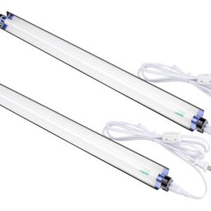 2 Pack LSF8541 T5 4Ft 54W Linkable Single Strip Grow Lights with 2" Wide Mirror Reflector and Full Sun 6500K Spectrum and 5000 Lumens, Great for Seeding and VegGrow!