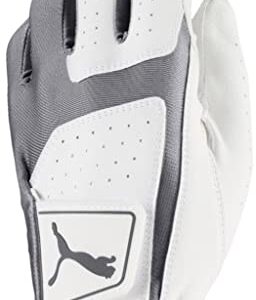 PUMA Golf Men's Flexlite Golf Glove (Bright White-Quiet Shade, Medium, Left Hand)