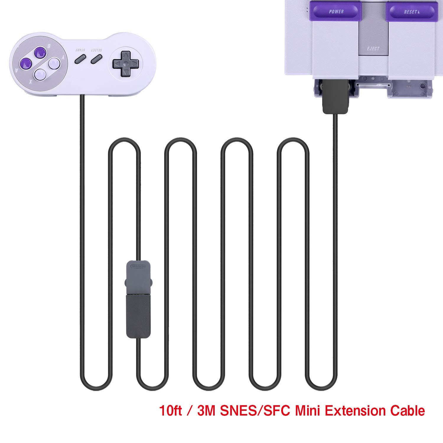 Smatree Extension Cable Compatible for NES/SNES Classic Controller Extension Cord 3M/10ft (2-Pack) Classic Edition/Super NES Classic Edition (2017) Controller