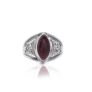 koral jewelry garnet vintage gipsy ethnic ring 925 sterling silver us size 6 7 8 (7)