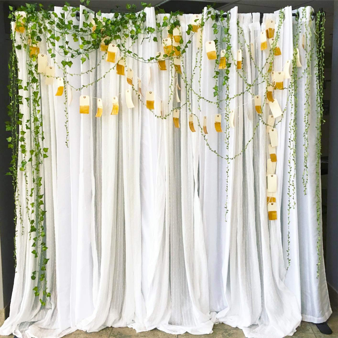 Artificial Vine Fake Leaves 265 Feet Artificial Leaf Garlands Fake Hanging Plants Fake Foliage Garland DIY for Wreath Party Wedding Wall Crafts Decor (Green)