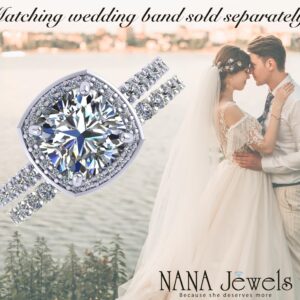 NANA Jewels 2ct Pure Brilliance Zirconia Halo Engagement Ring-Cushion Cut-April-8