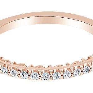 AFFY Natural Diamond Engagement Wedding Band Ring in 14K Solid Rose Gold (0.25 Cttw),Ring Size-8