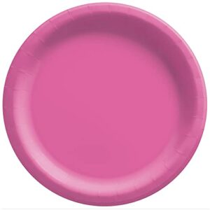 bright pink round paper plates, 6.75" (20-pack) - ideal for parties, celebrations, and events