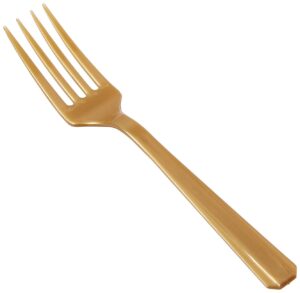 amscan elegant gold plastic fork (pack of 240) - eco-friendly, durable & eye-catching, perfect for parties & events