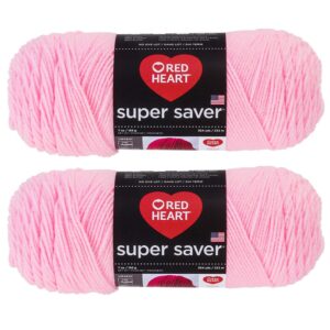 bulk buy: red heart super saver (2-pack) (petal pink, 7 oz each skein)