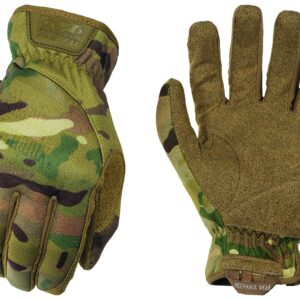 Mechanix Wear: FastFit Tactical Gloves with Elastic Cuff for Secure Fit, Work Gloves with Flexible Grip for Multi-Purpose Use, Durable Touchscreen Capable Safety Gloves for Men (MultiCam, Small)