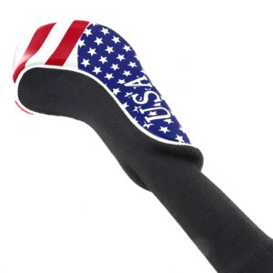 Craftsman Golf Stars and Stripes American USA US Flag Sock Headcover Head Cover for Scotty Cameron Taylormade Odyssey Fairway Wood (Long Neck Style)