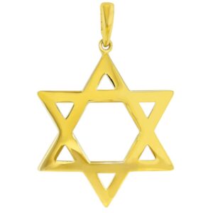 jewelry america 14k yellow gold medium star of david pendant with high polish