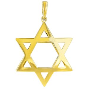 jewelry america 14k yellow gold large star of david pendant with high polish