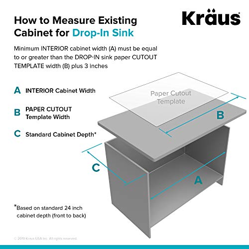 Kraus KGD-54GREY Forteza Granite Kitchen Sink, 33 Inch, Grey