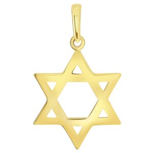 jewelry america 14k yellow gold small star of david pendant with high polish