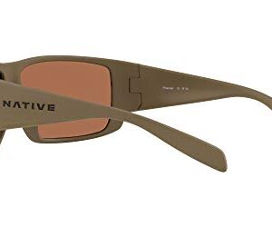 Native Eyewear Sightcaster Polarized Rectangular Sunglasses, Desert Tan/Bronze, 64 mm