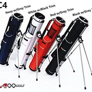 C4 A99Golf Men's and Women's Range Sunday Pencil Carry GOLF Stand Bag golf travel bag Removable Top Cover with Strap and Stand White Great gift for golfer!