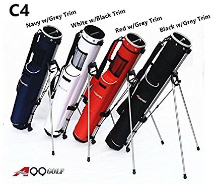 C4 A99Golf Men's and Women's Range Sunday Pencil Carry GOLF Stand Bag golf travel bag Removable Top Cover with Strap and Stand White Great gift for golfer!