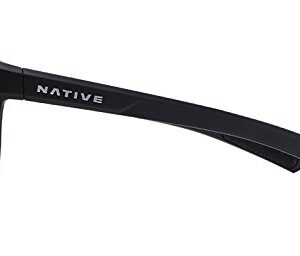 Native Eyewear Wells Polarized Rectangular Sunglasses, Matte Black Crystal/Blue Reflex, 58 mm