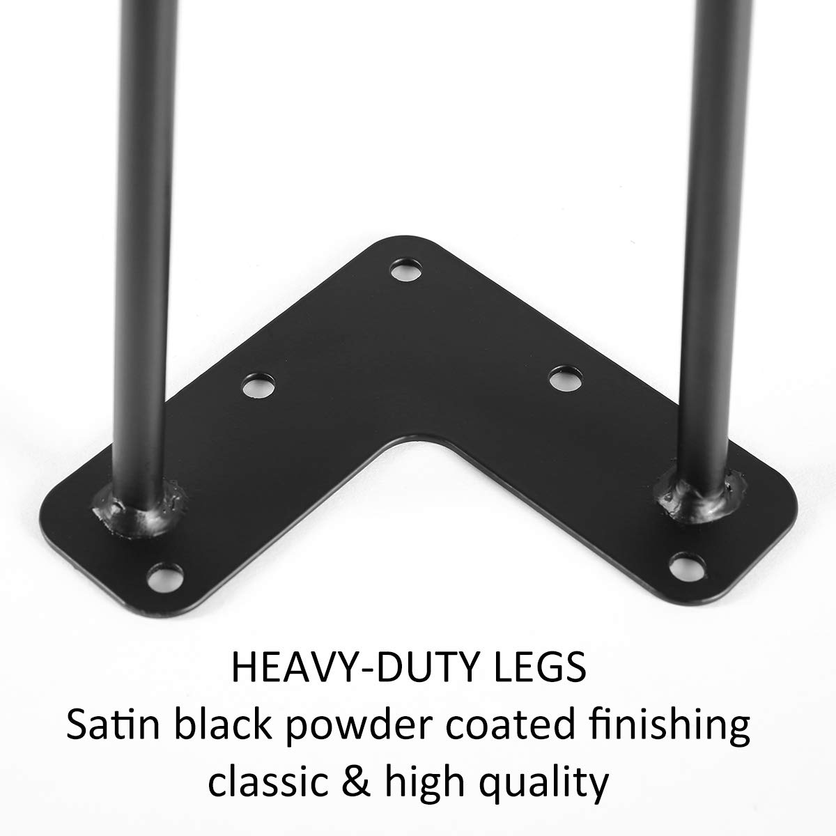 TE DEUM 16" Satin Black Hairpin Coffee Table Legs(Set of 4), Metal Heavy Duty Sturdy Sharp Looking Modern Table Legs …