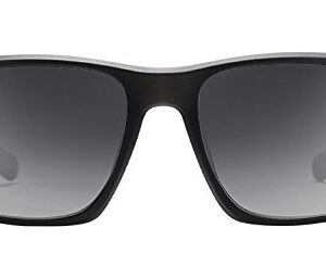 Native Eyewear Wells Polarized Rectangular Sunglasses, Matte Black Crystal/Gray, 58 mm