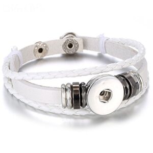 Lovglisten 6pcs Leather Bracelet Bangle for 18mm Snap Button Jewelry (1)