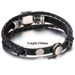 Lovglisten 6pcs Leather Bracelet Bangle for 18mm Snap Button Jewelry (1)