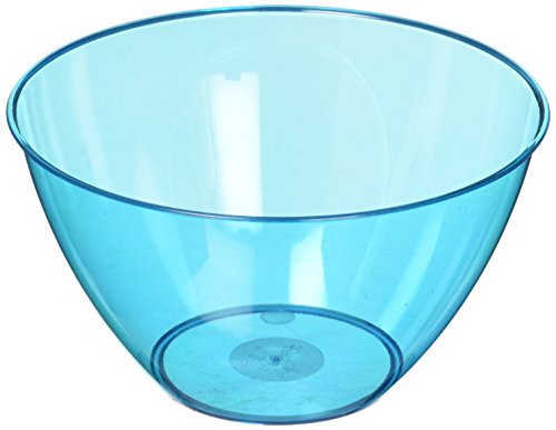 Amscan Vibrant Caribbean Blue Plastic Bowls - 24 oz. (36 Pcs.) - Durable & Stylish Party Essential - Perfect for All Occasions