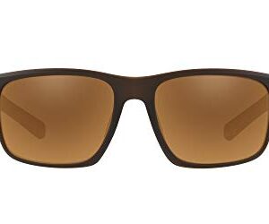 Native Eyewear Wells Polarized Rectangular Sunglasses, Matte Brown Crystal/Bronze Reflex, 58 mm