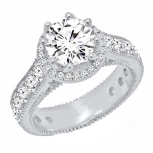 dazzlingrock collection sterling silver round white cubic zirconia cz ladies bridal engagement ring, size 4.5