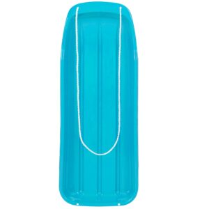 best choice products 48in kids plastic toboggan snow sled w/pull rope