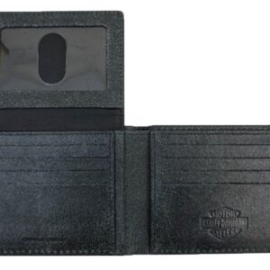 Harley-Davidson Men's Skull Graphite Leather Billfold w/Flip Out UN4627L-GRYBLK