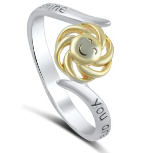 Heartbeat Sterling Silver Two Tone You Are My Sunshine My Only Sunshine Ring (2)