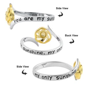 Heartbeat Sterling Silver Two Tone You Are My Sunshine My Only Sunshine Ring (2)