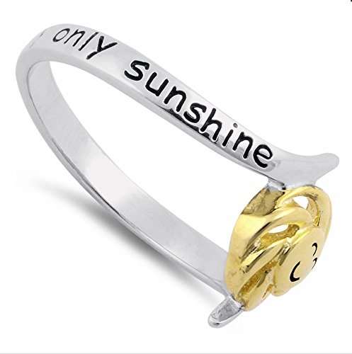 Heartbeat Sterling Silver Two Tone You Are My Sunshine My Only Sunshine Ring (2)