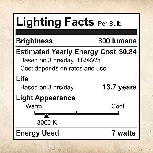 Bulbrite Pack of (2) 8.5 Watt Dimmable Clear Filament A19 Medium (E26) LED Bulb - 850 Lumens, 3000K, and 90 CRI