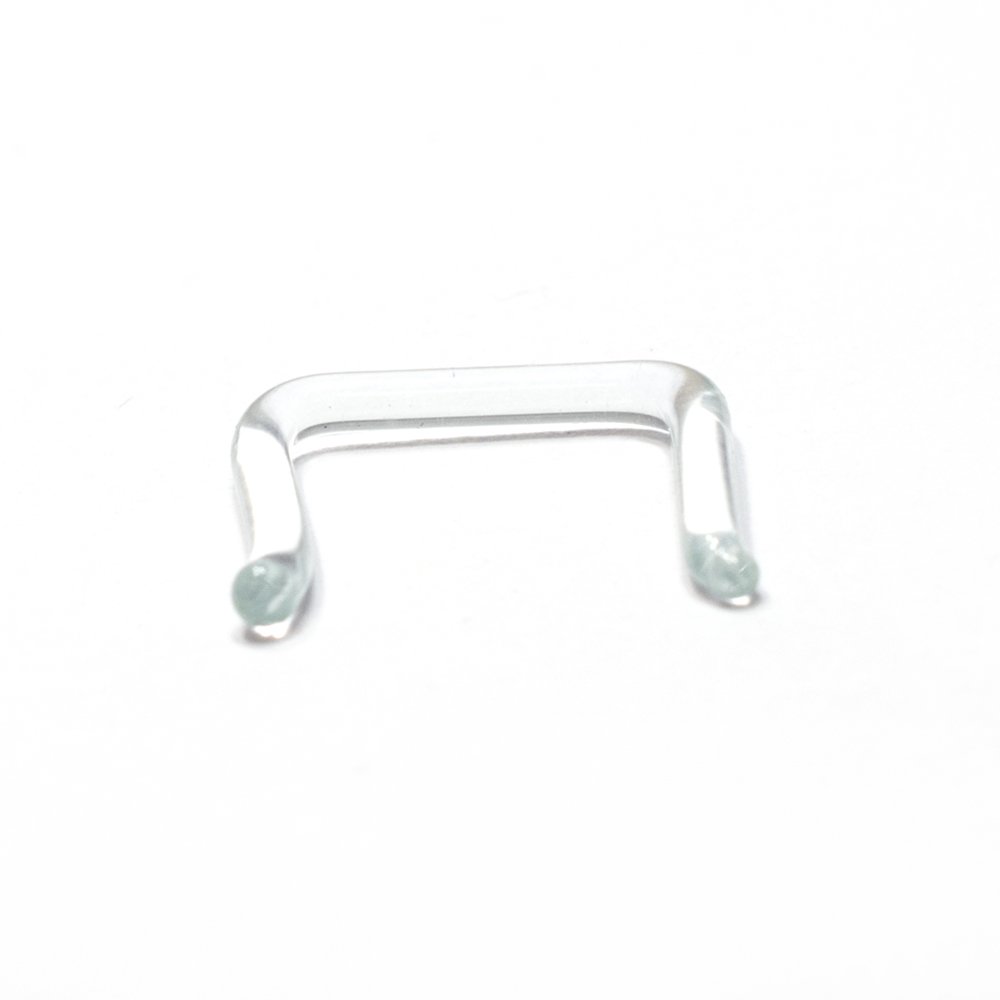 BodyJewelryOnline Clear Septum Nose Septum Piercing Retainer [U-Shaped], Glass Pyrex Staple, 14g Thickness, Hypoallergenic, Nickel-Free Material, Durable, Comfortable, Lightweight