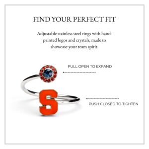 Stone Armory Syracuse Jewelry and Syracuse University Gifts - Syracuse Orange Ring with Crystals - Hypoallergenic and Adjustable Sizes 5-12 - Syracuse University Apparel for Women