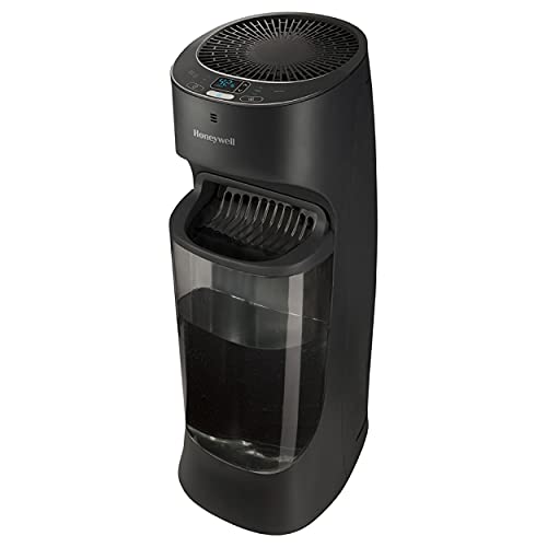 Honeywell Top Fill Tower Humidifier, Digital Humidistat, Black – Cool Mist Humidifier for Bedroom, Home or Office with Space Saving Tower Design