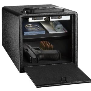 AdirOffice Pistol Safe - Electronic, Easy to Install, Heavy Duty Storage for Firearms Cash Jewelry Documents & More - For Home Office Hotel Use (Black, Medium)