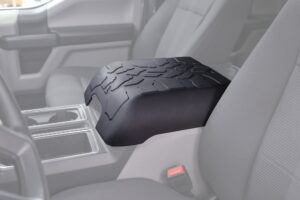 boomerang® tire tread armpad™ for ford f150 (2015-2021) - flow-through console version - center console armrest cover