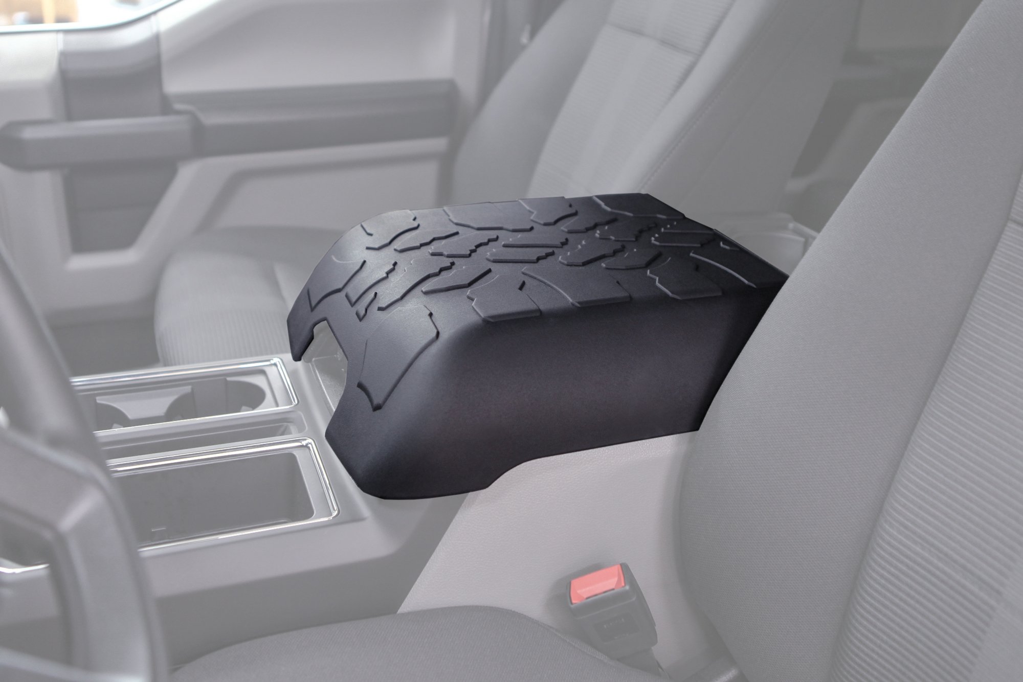 Boomerang® Tire Tread Armpad™ for Ford F150 (2015-2021) - Flow-Through Console Version - Center Console Armrest Cover