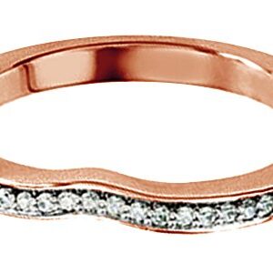 0.16 Cttw Round Cut White Natural Diamond Engagement Wedding Ring 14K Rose Gold,Ring size-11